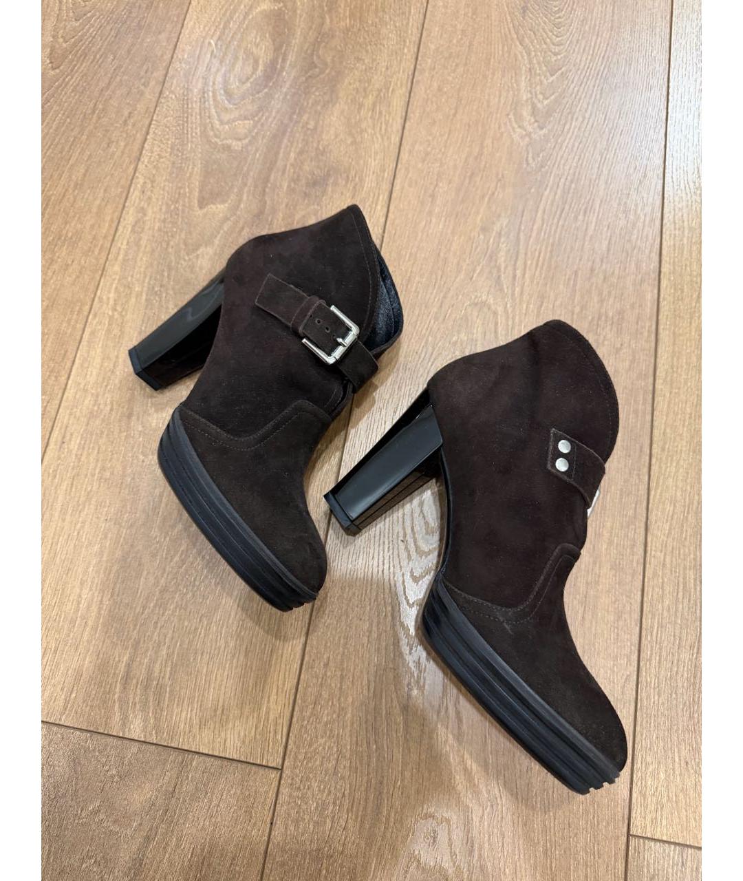 HOGAN Коричневые замшевые ботильоны, фото 5