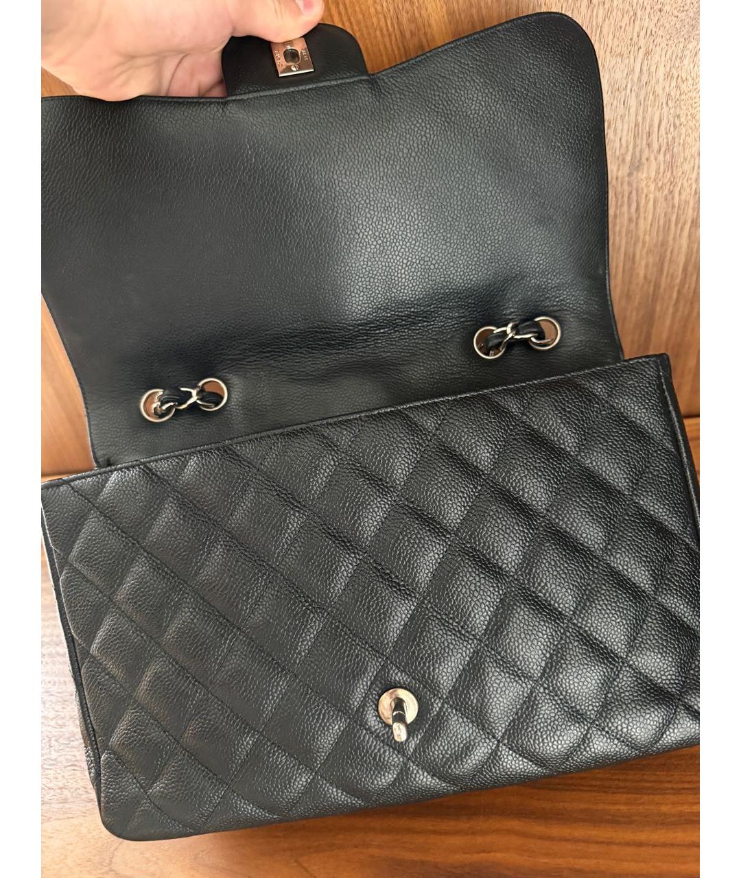 CHANEL Черная кожаная сумка через плечо, фото 8