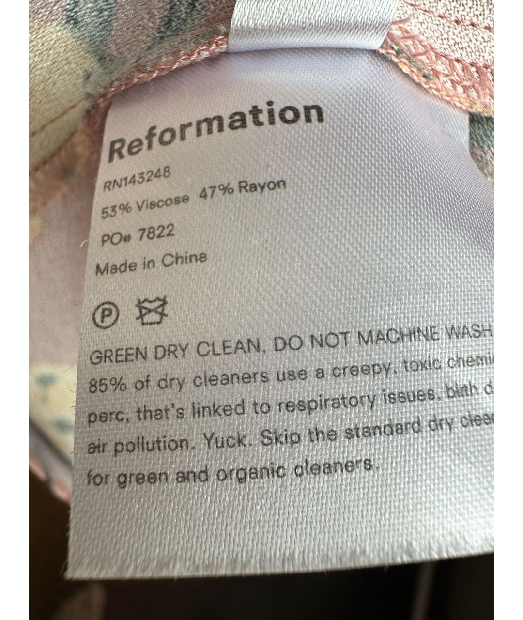 REFORMATION Мульти вискозное повседневное платье, фото 7