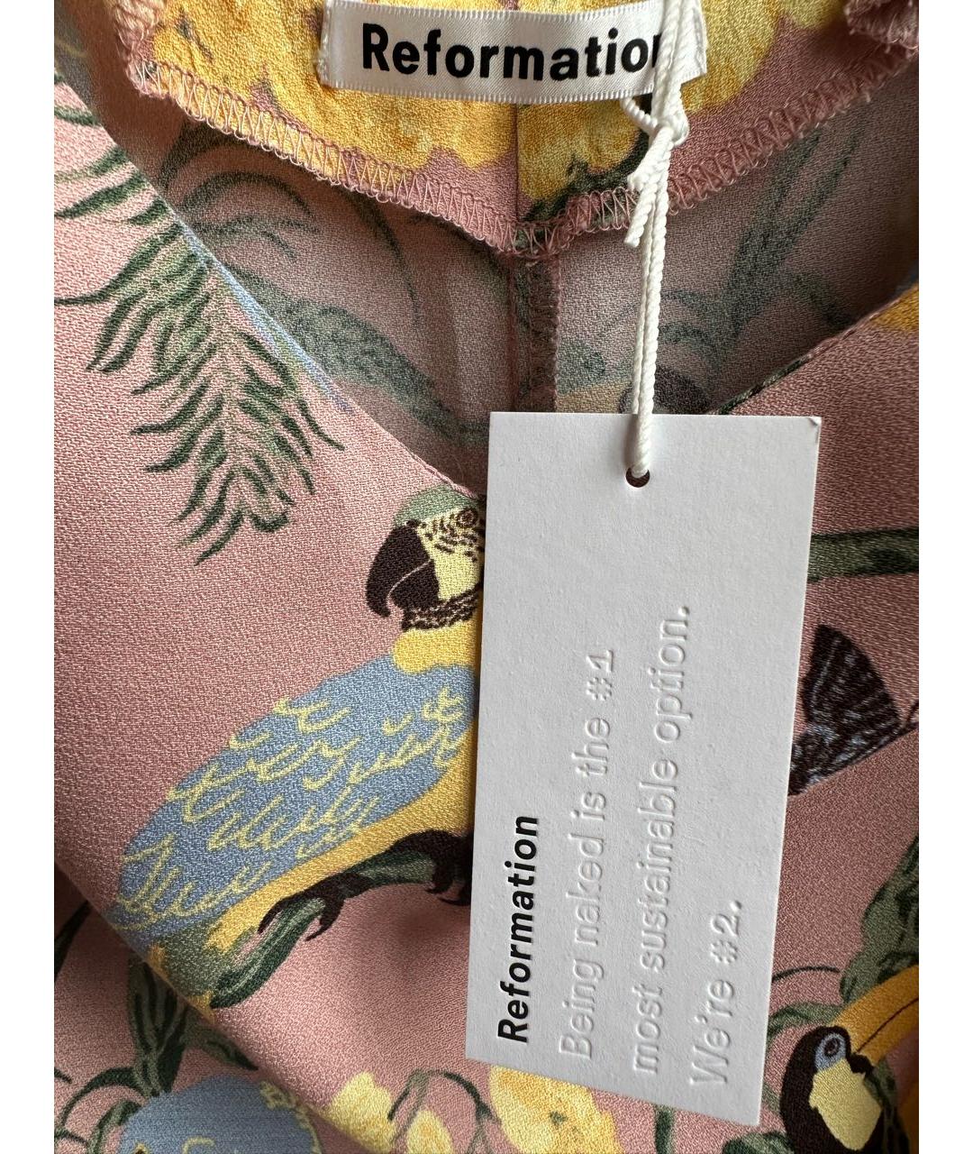 REFORMATION Мульти вискозное повседневное платье, фото 3