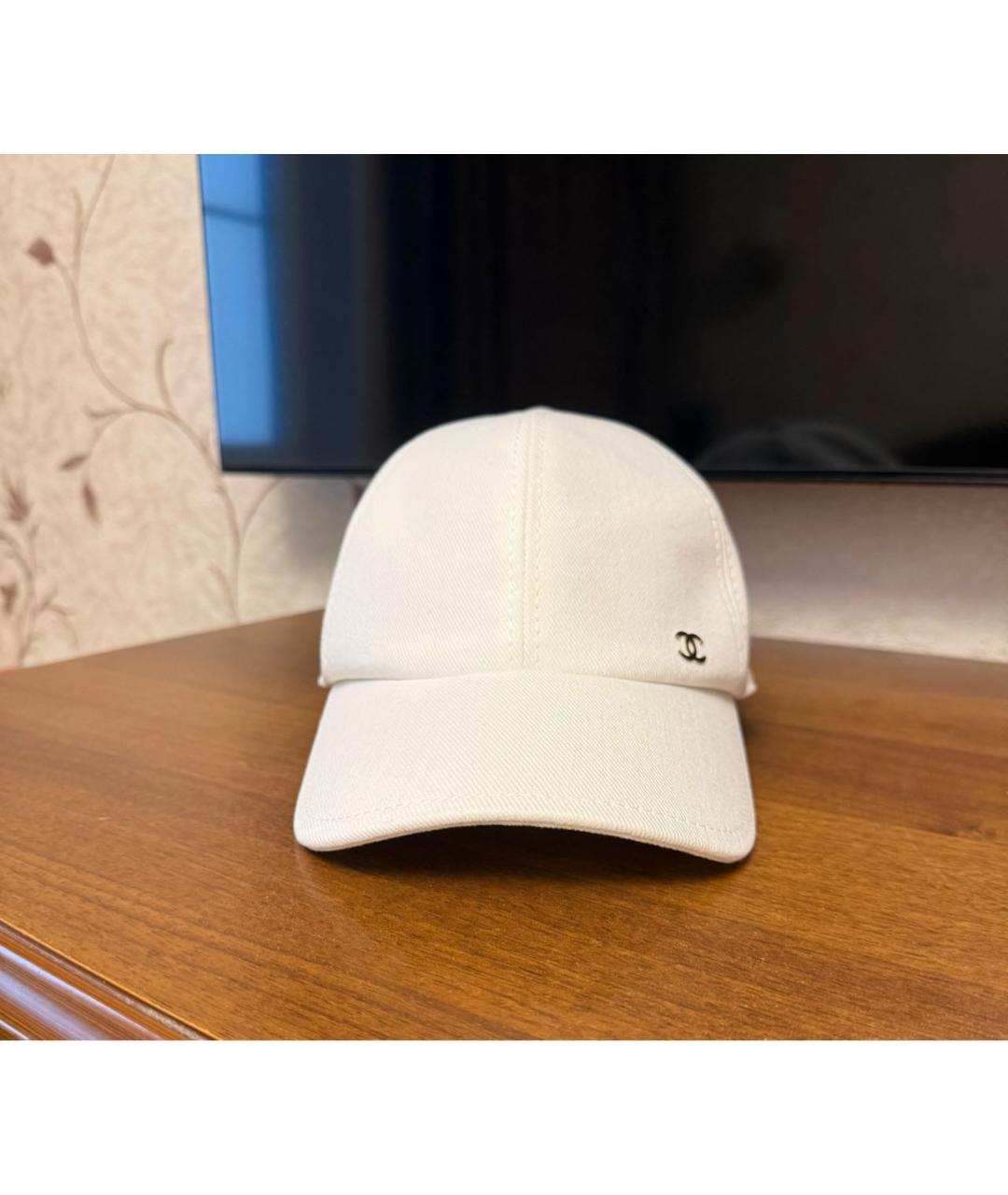CHANEL Белая хлопковая кепка, фото 7