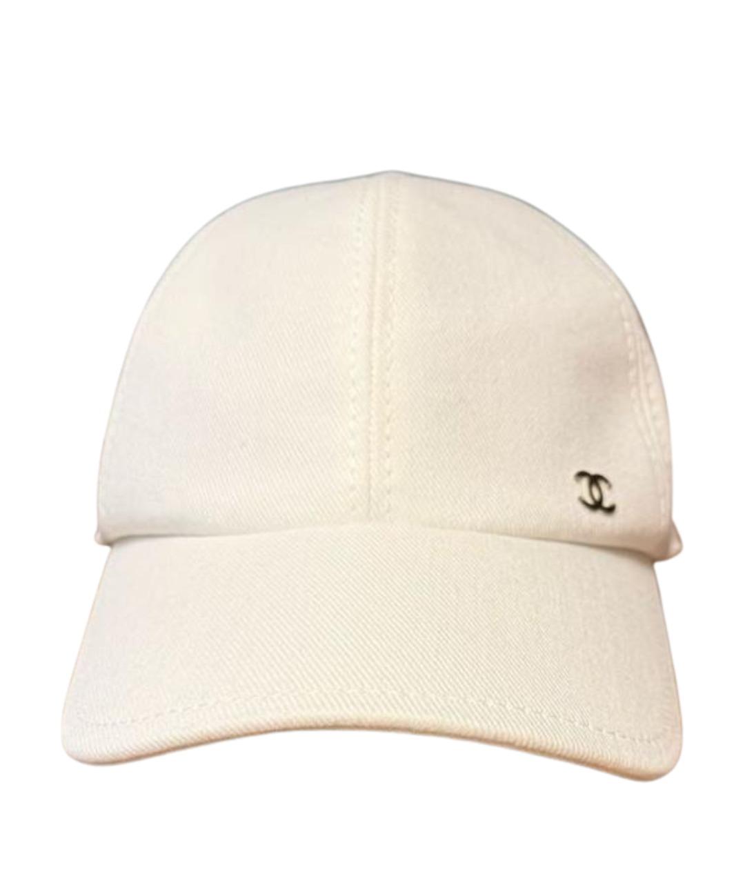 CHANEL Белая хлопковая кепка, фото 1