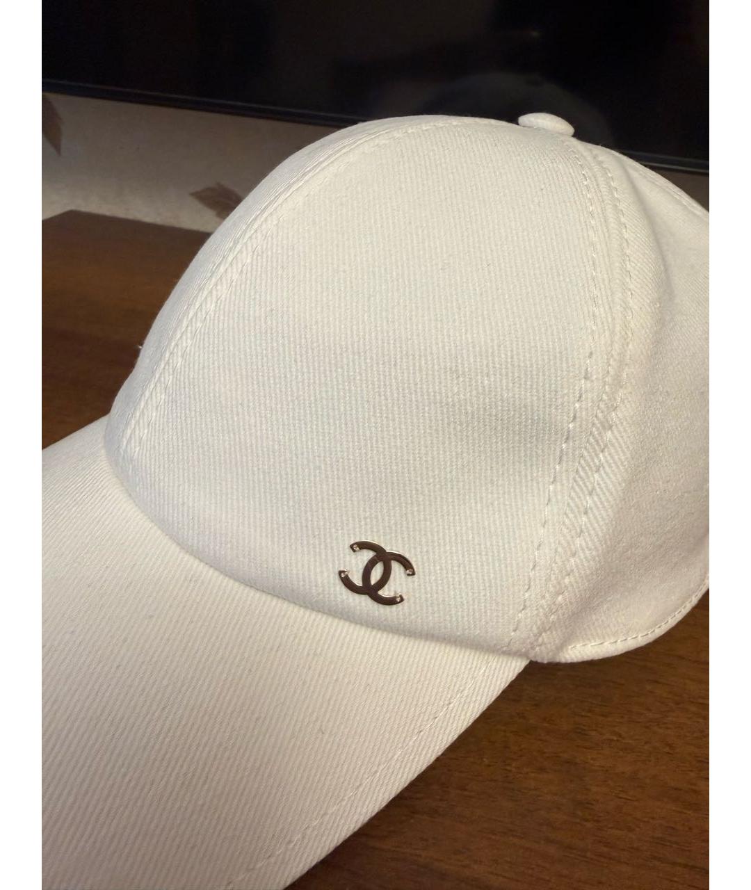 CHANEL Белая хлопковая кепка, фото 4