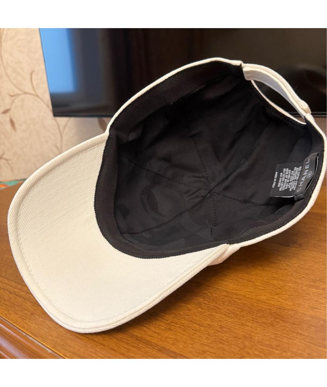 CHANEL Белая хлопковая кепка, фото 6