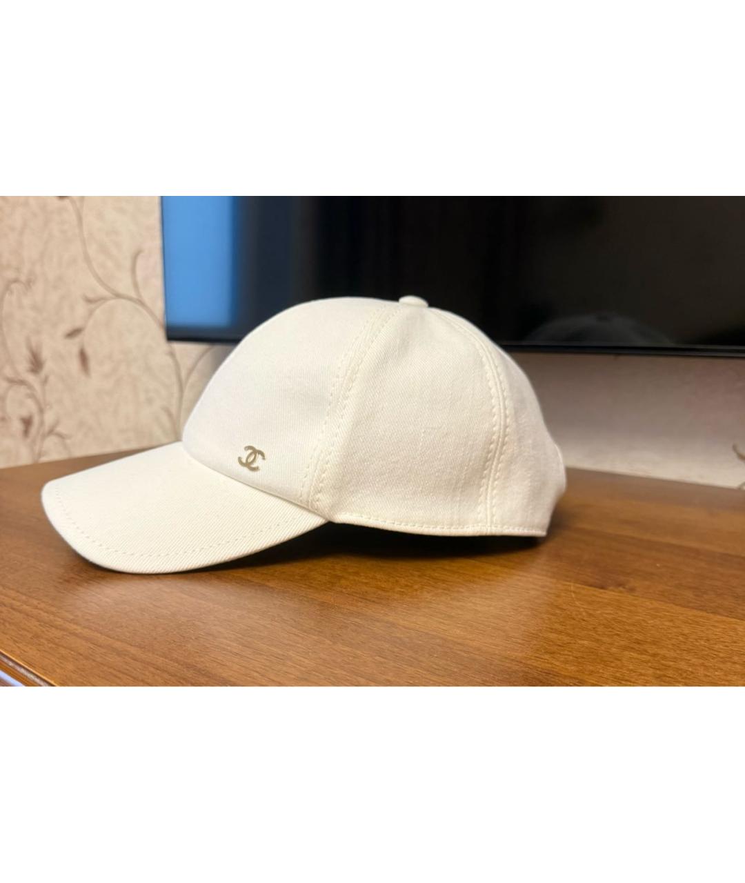 CHANEL Белая хлопковая кепка, фото 3