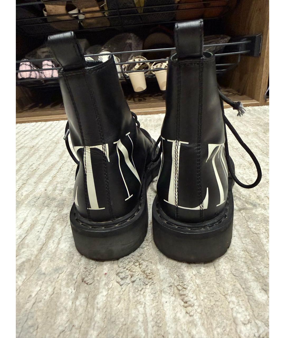 VALENTINO Черные кожаные ботинки, фото 4