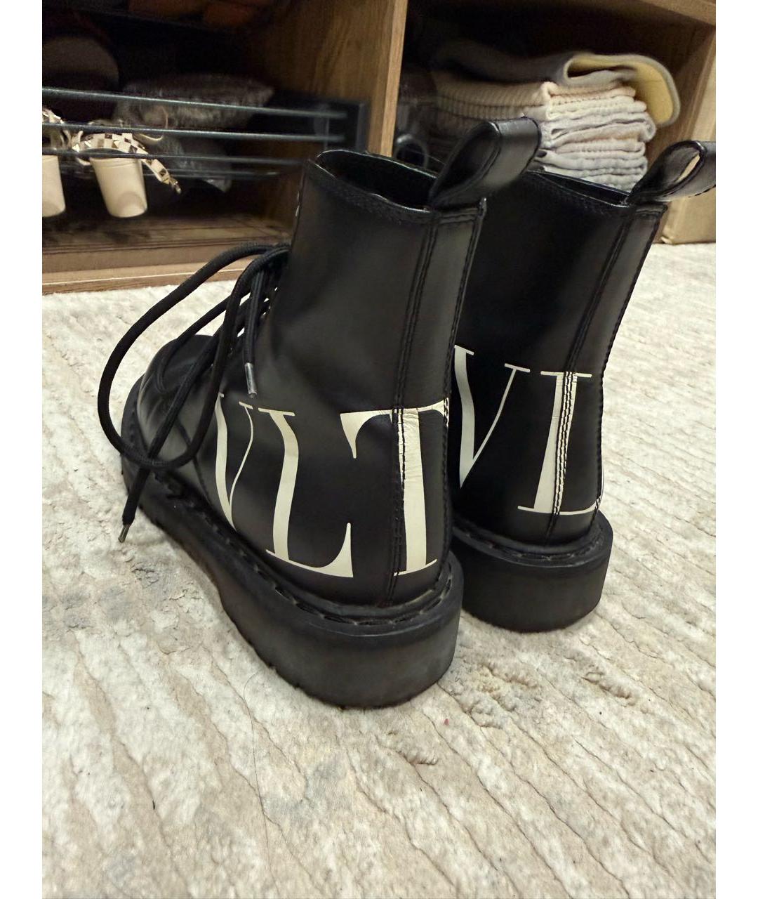 VALENTINO Черные кожаные ботинки, фото 3