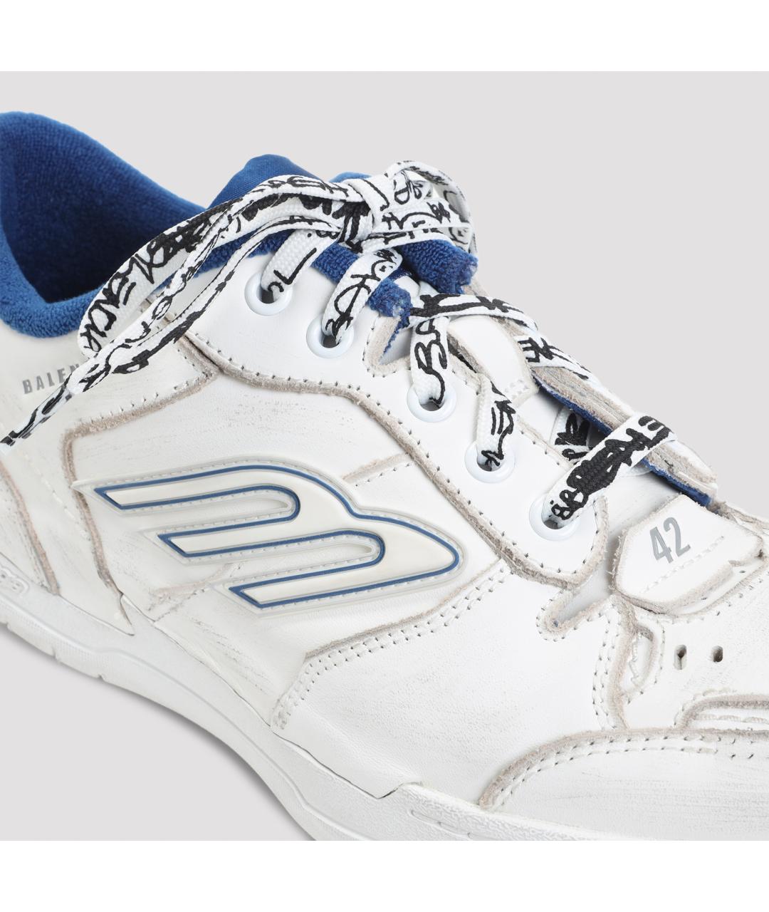 BALENCIAGA Белые кожаные низкие кроссовки / кеды, фото 7