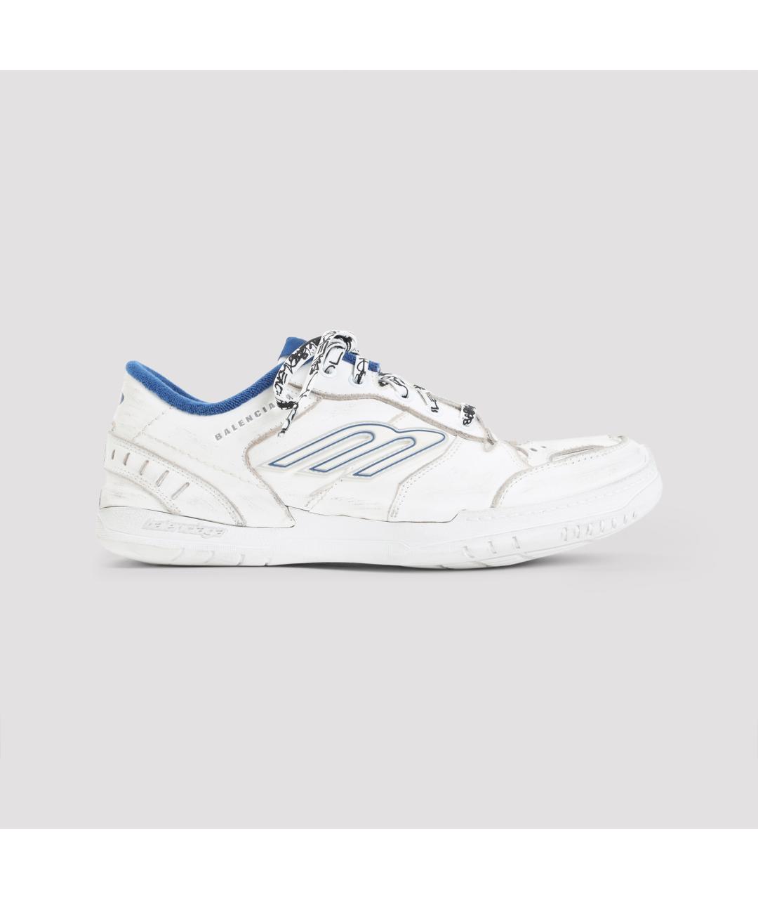 BALENCIAGA Белые кожаные низкие кроссовки / кеды, фото 3