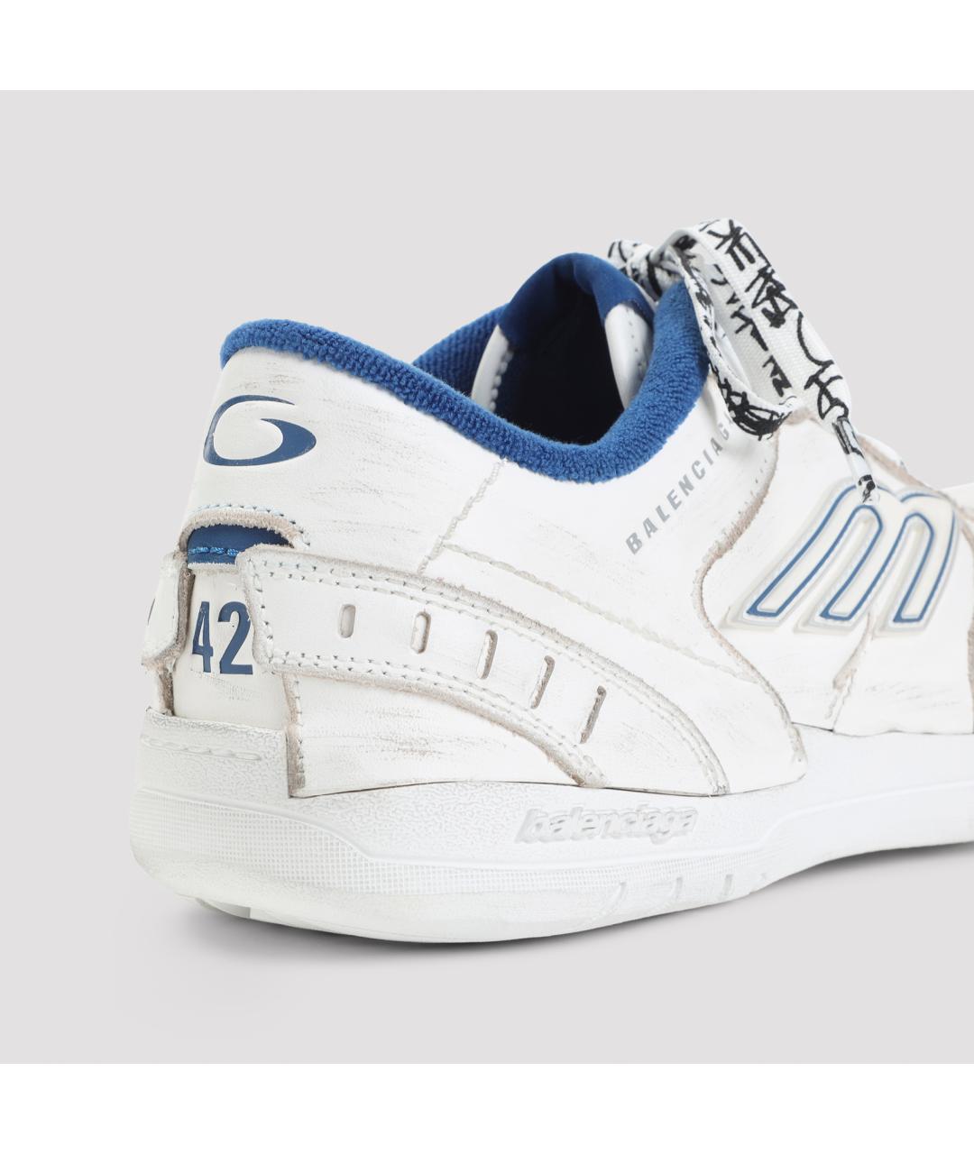 BALENCIAGA Белые кожаные низкие кроссовки / кеды, фото 6