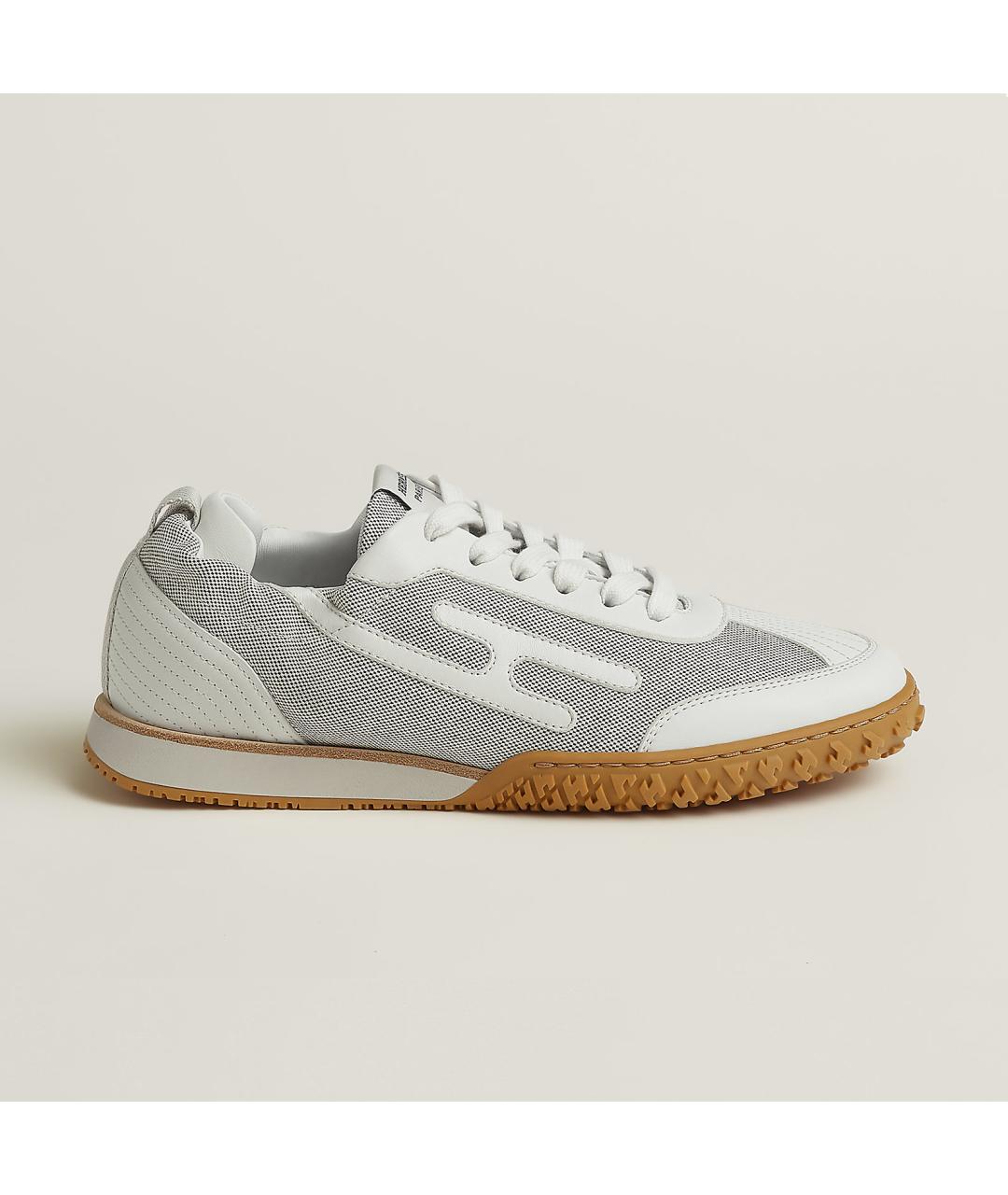 HERMES Серые кожаные кроссовки, фото 6