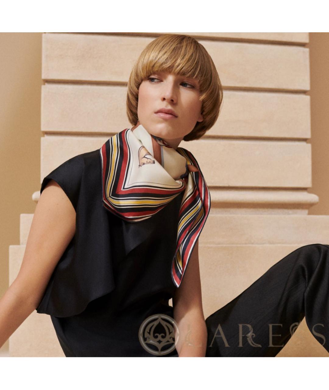 HERMES Мульти шелковый платок, фото 3