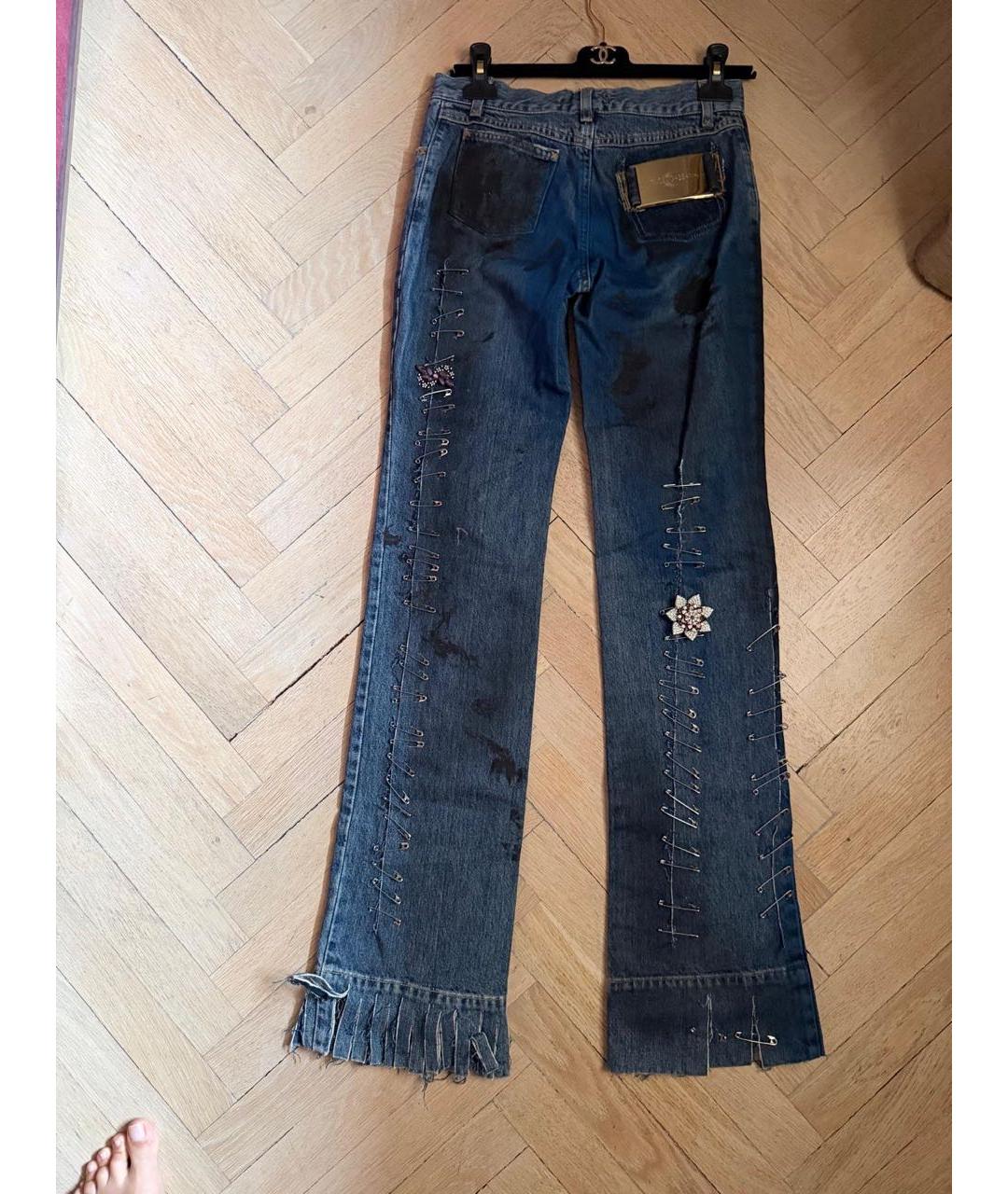 DOLCE&GABBANA Синие хлопковые прямые джинсы, фото 2