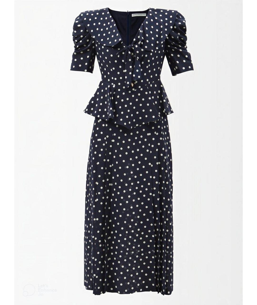 ALESSANDRA RICH Темно-синее шелковое вечернее платье, фото 5