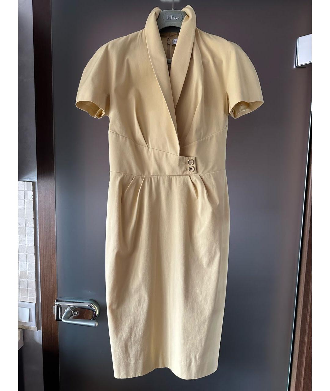 CHRISTIAN DIOR Желтое хлопковое платье, фото 9