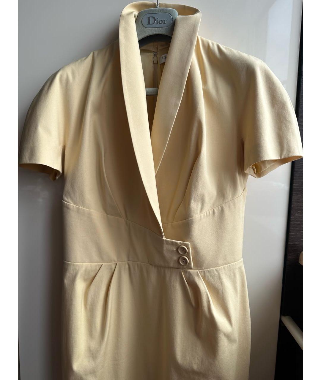 CHRISTIAN DIOR Желтое хлопковое платье, фото 5