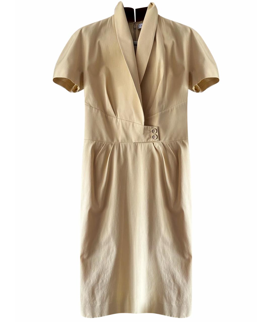 CHRISTIAN DIOR Желтое хлопковое платье, фото 1