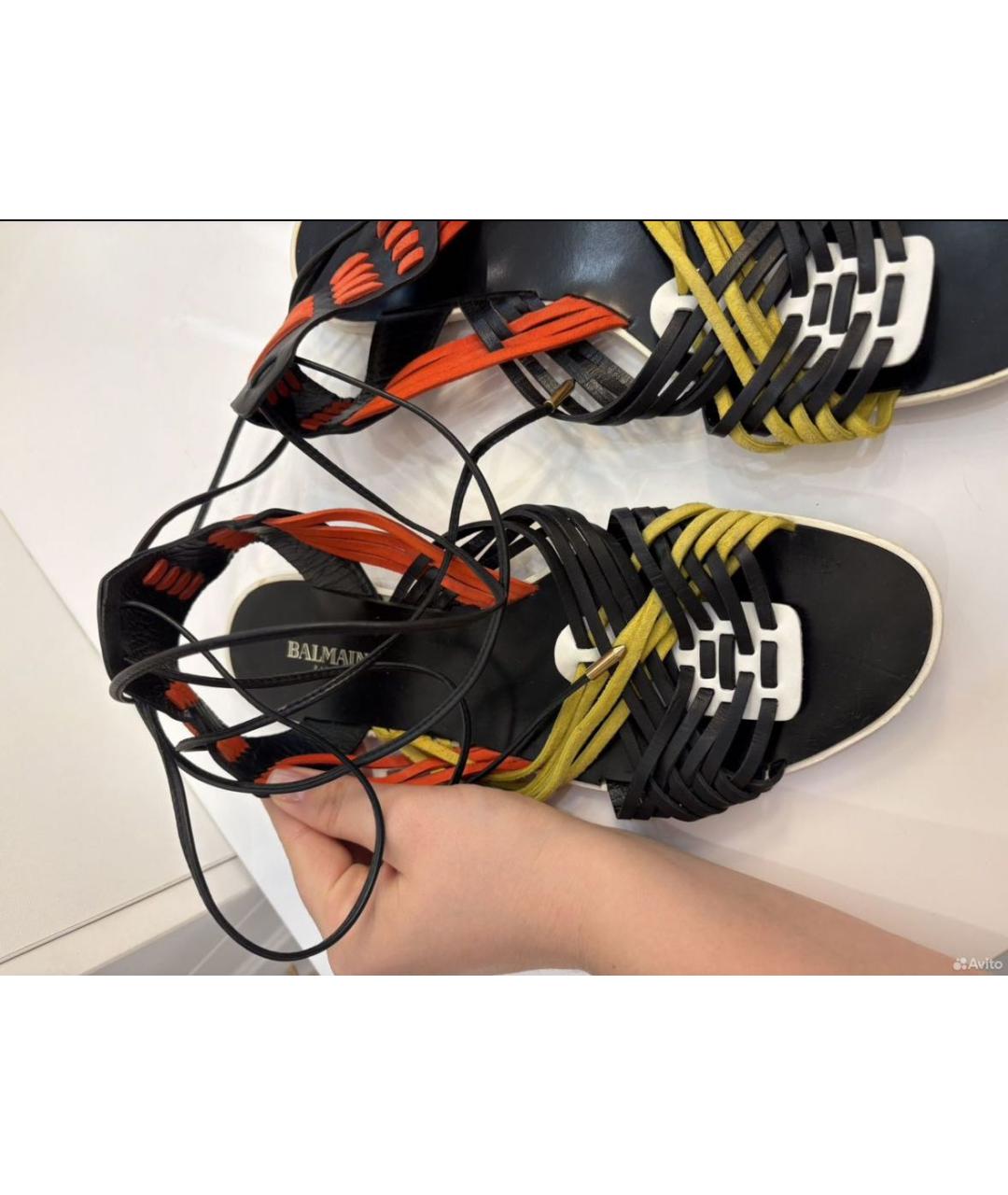 BALMAIN Мульти кожаные сандалии, фото 5