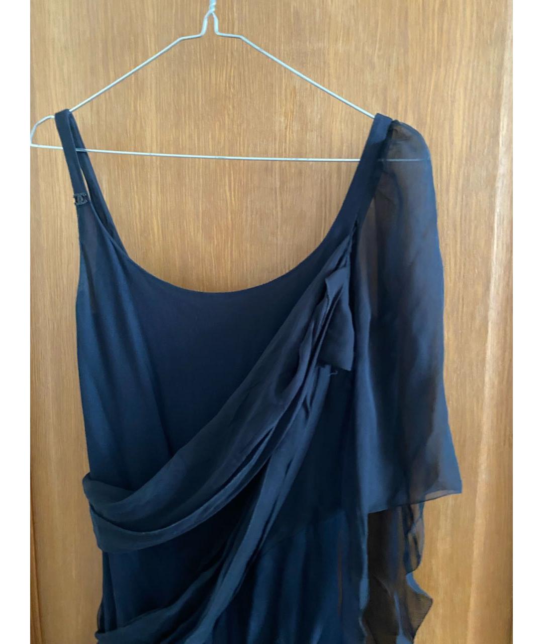 CHANEL Черное шелковое вечернее платье, фото 3