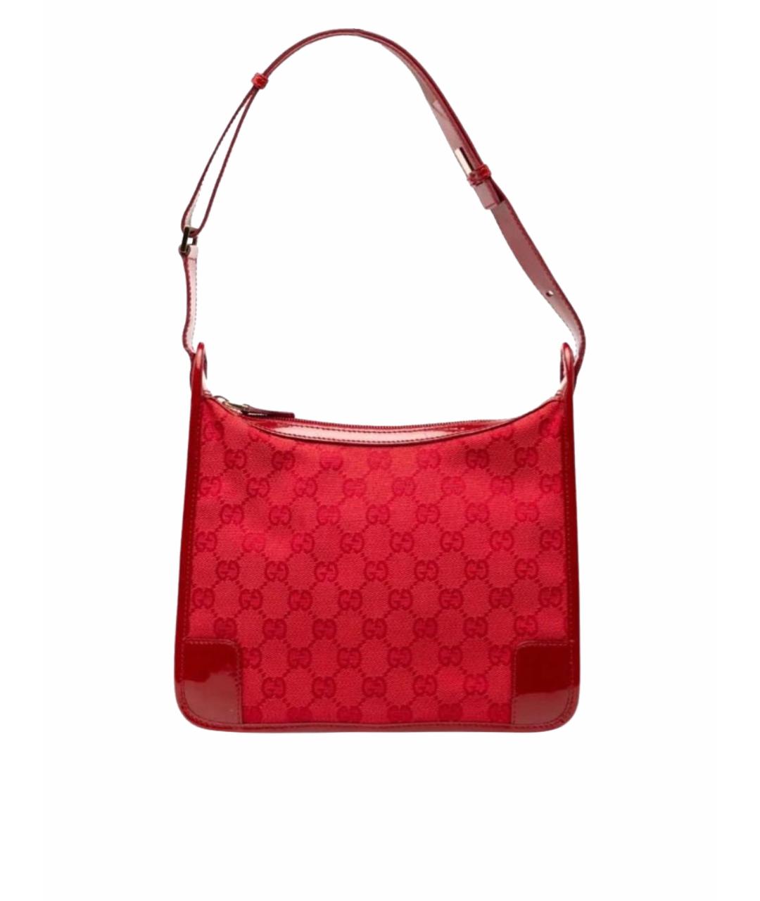 GUCCI Красная сумка с короткими ручками из лакированной кожи, фото 1