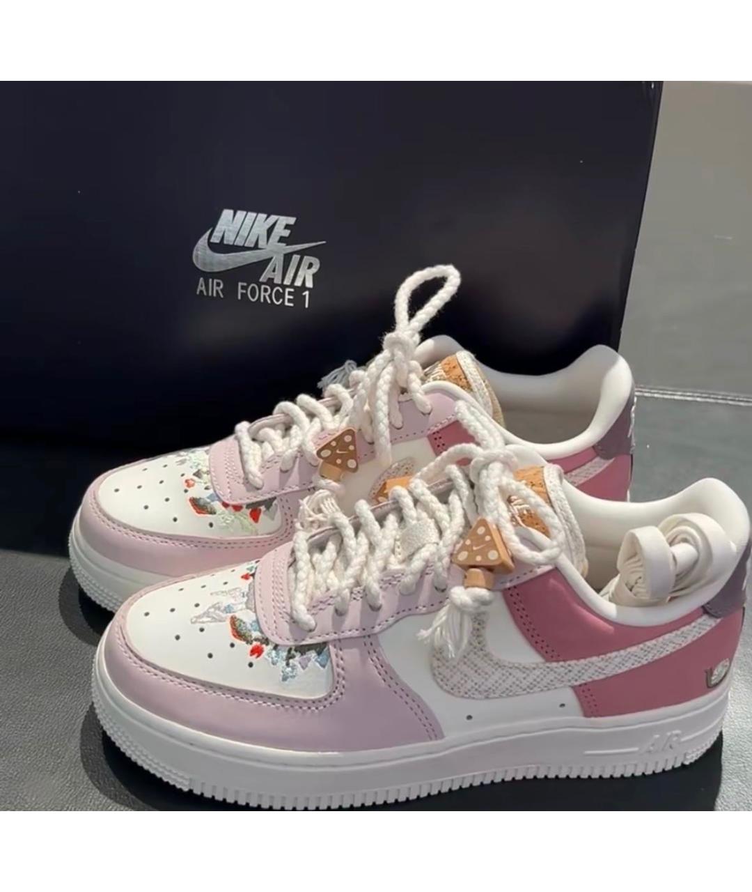 NIKE Розовые кожаные кроссовки, фото 2