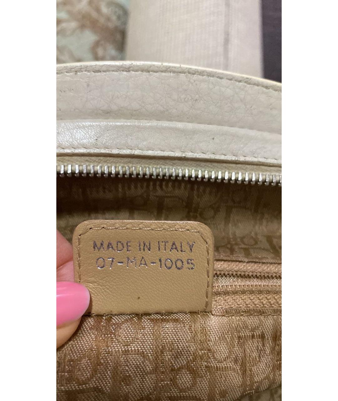 CHRISTIAN DIOR Белая пелетеная сумка с короткими ручками, фото 4