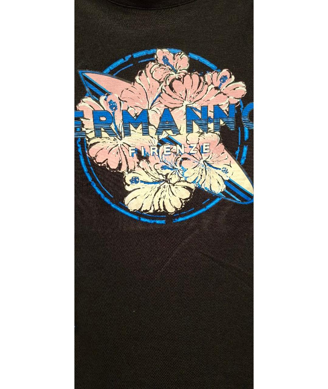 ERMANNO FIRENZE Черная хлопковая футболка, фото 4