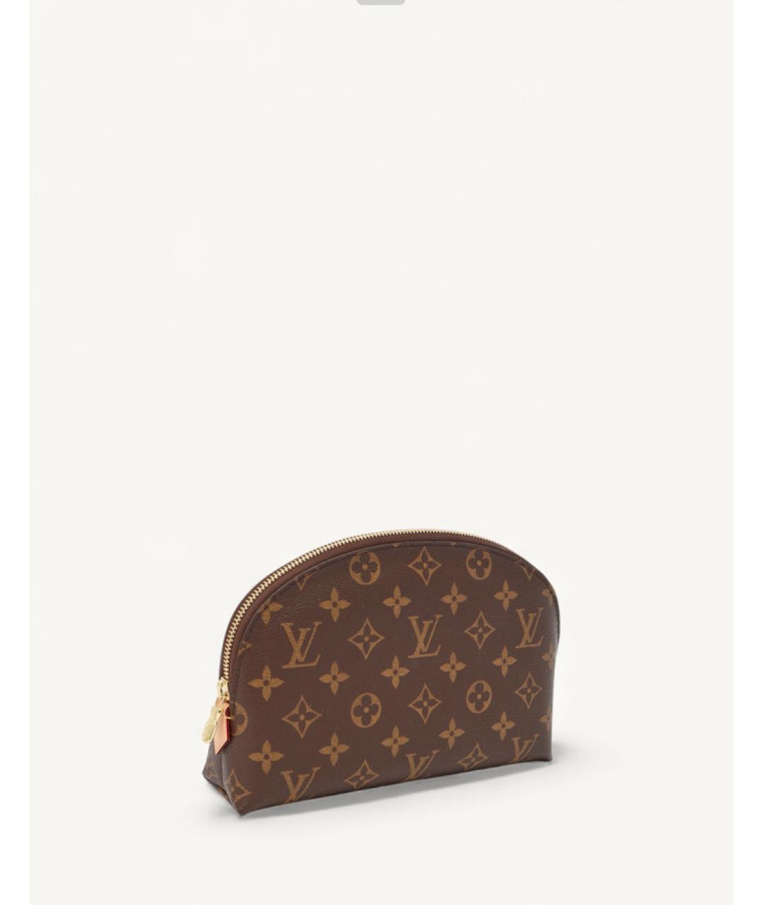 LOUIS VUITTON Коричневая кожаная косметичка, фото 2