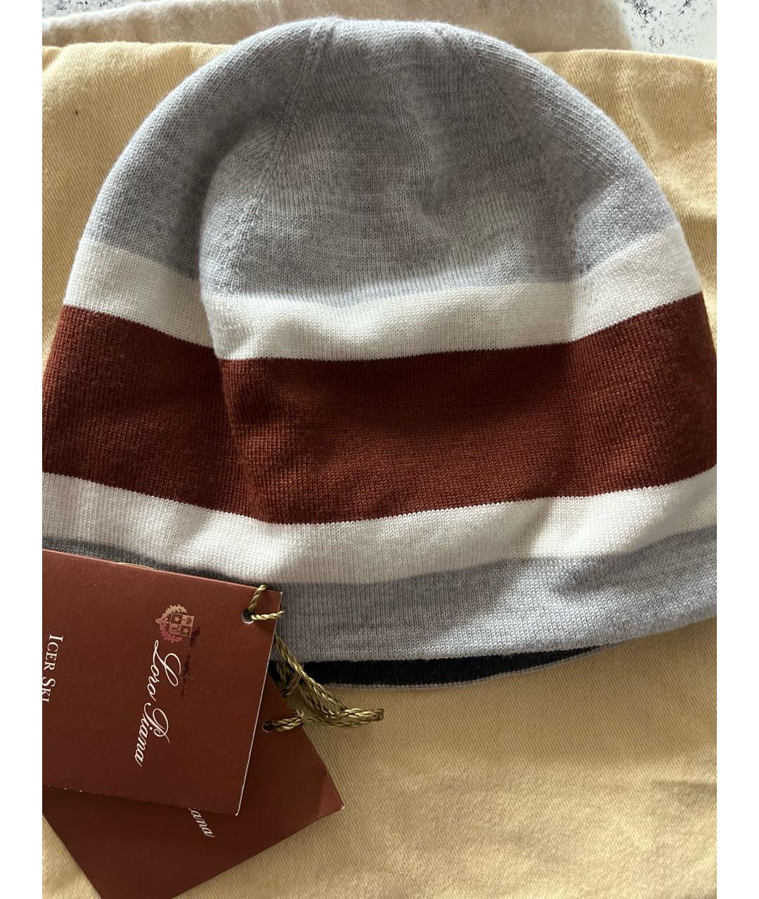 LORO PIANA Серая шерстяная шапка, фото 7