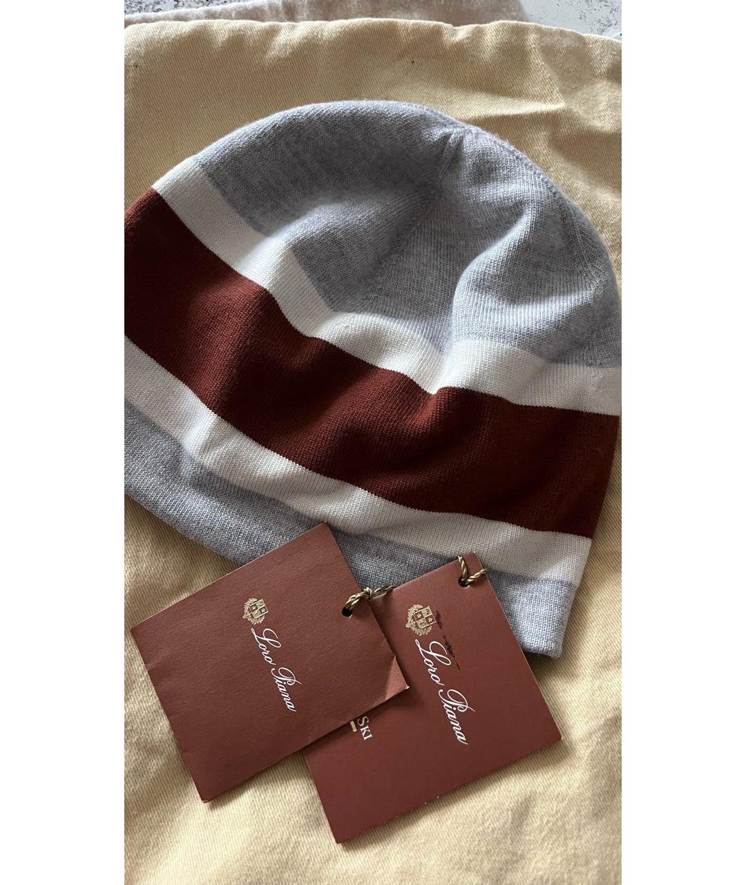 LORO PIANA Серая шерстяная шапка, фото 2