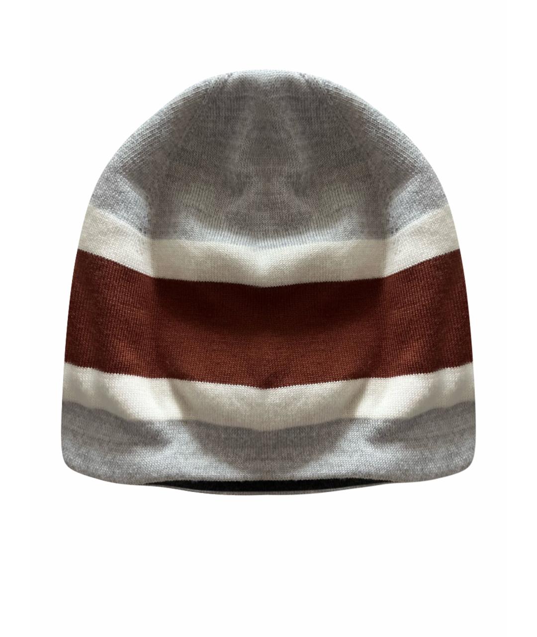 LORO PIANA Серая шерстяная шапка, фото 1