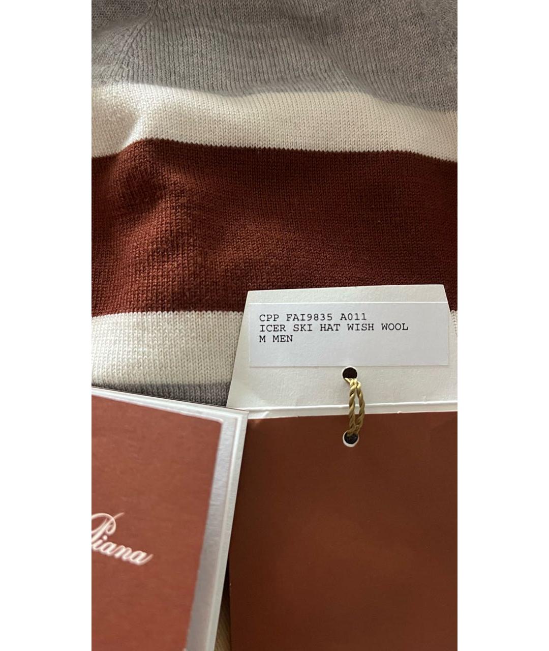 LORO PIANA Серая шерстяная шапка, фото 4