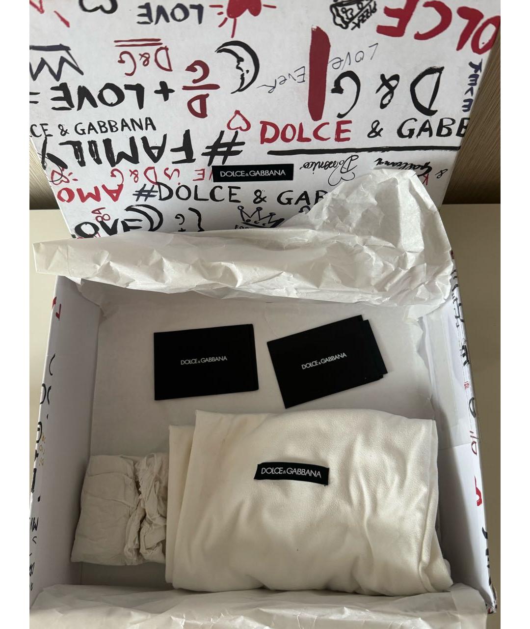 DOLCE&GABBANA Синие кожаные кроссовки, фото 6