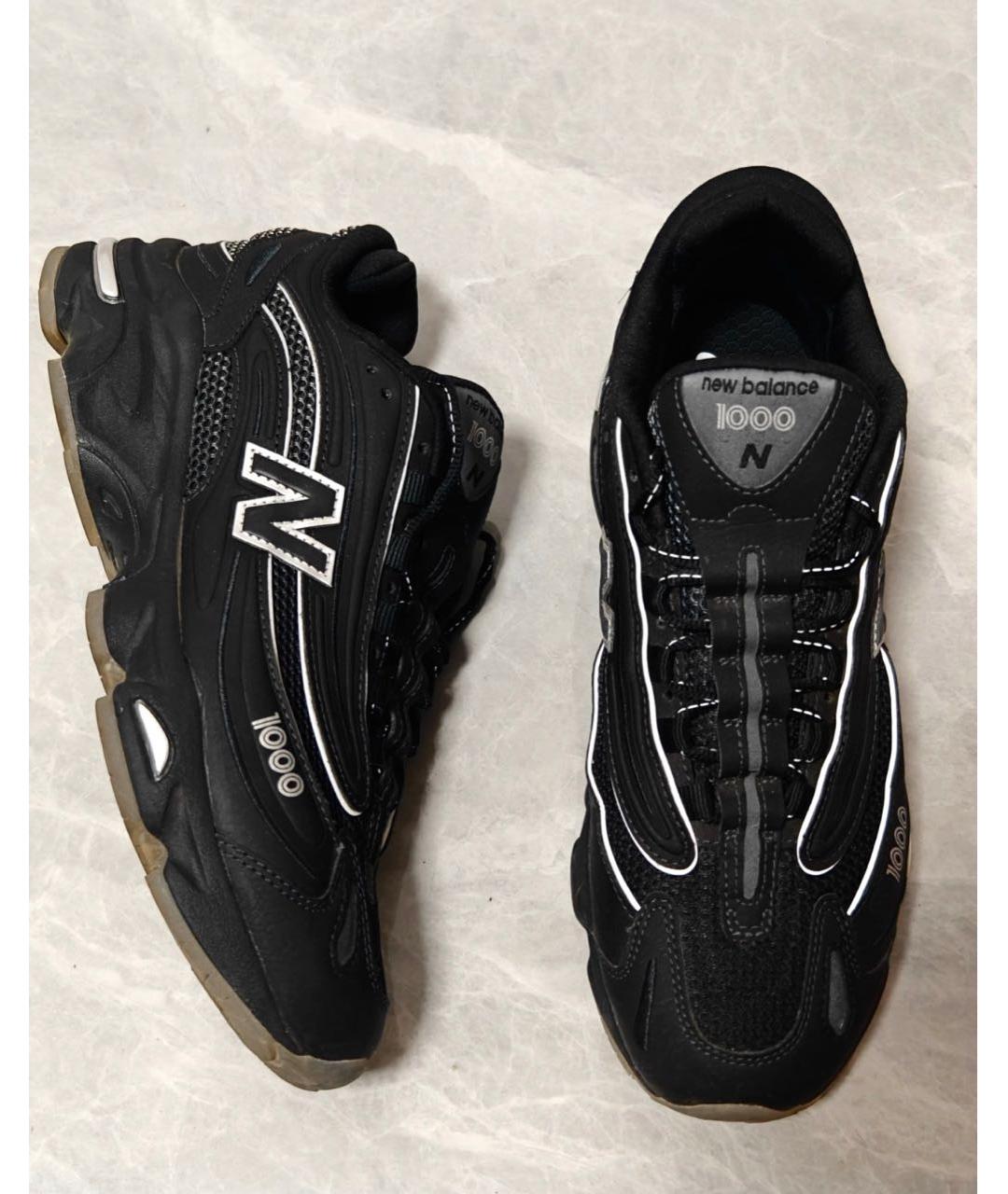 NEW BALANCE Черные кожаные низкие кроссовки / кеды, фото 2