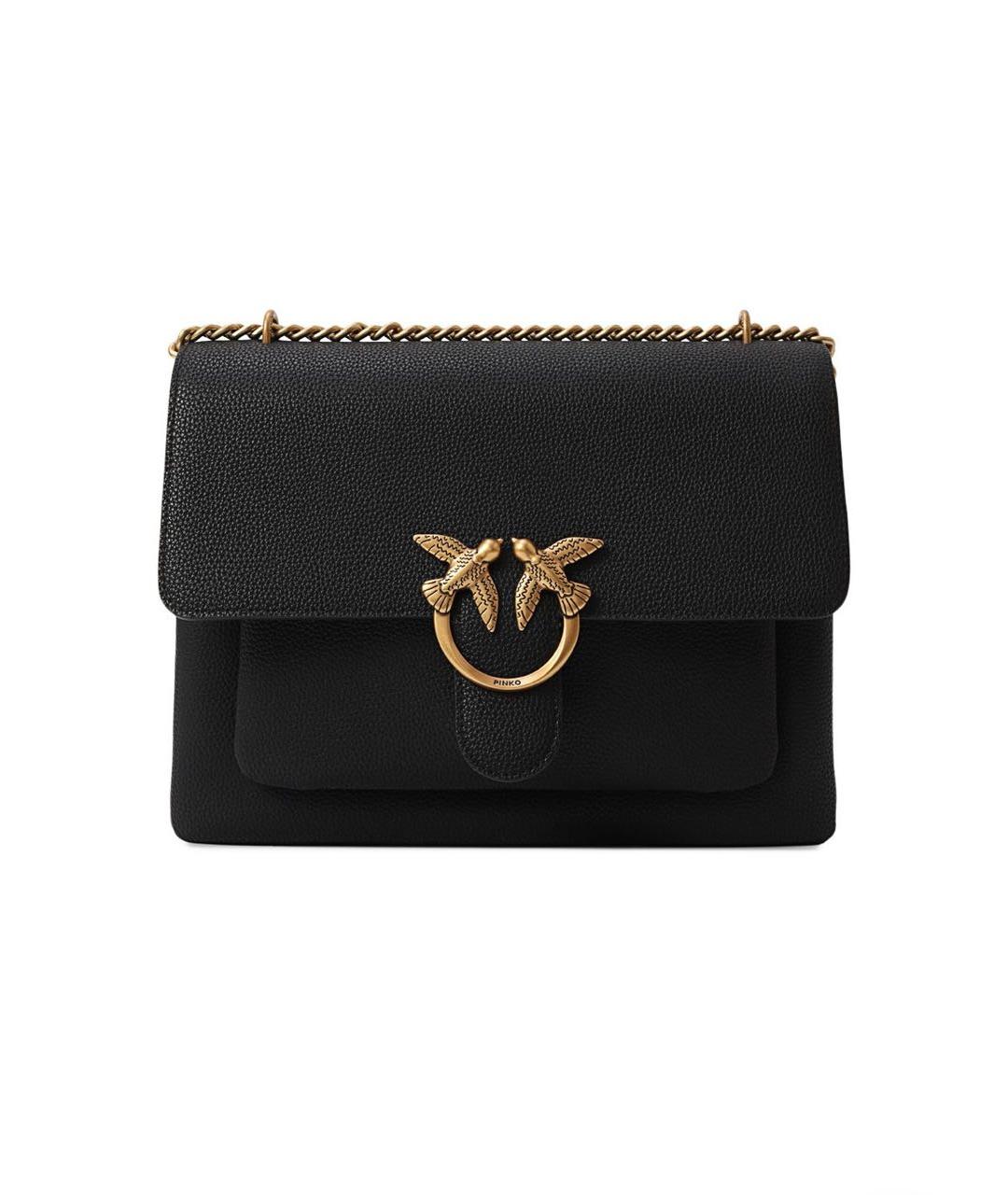PINKO Черная кожаная сумка через плечо, фото 8