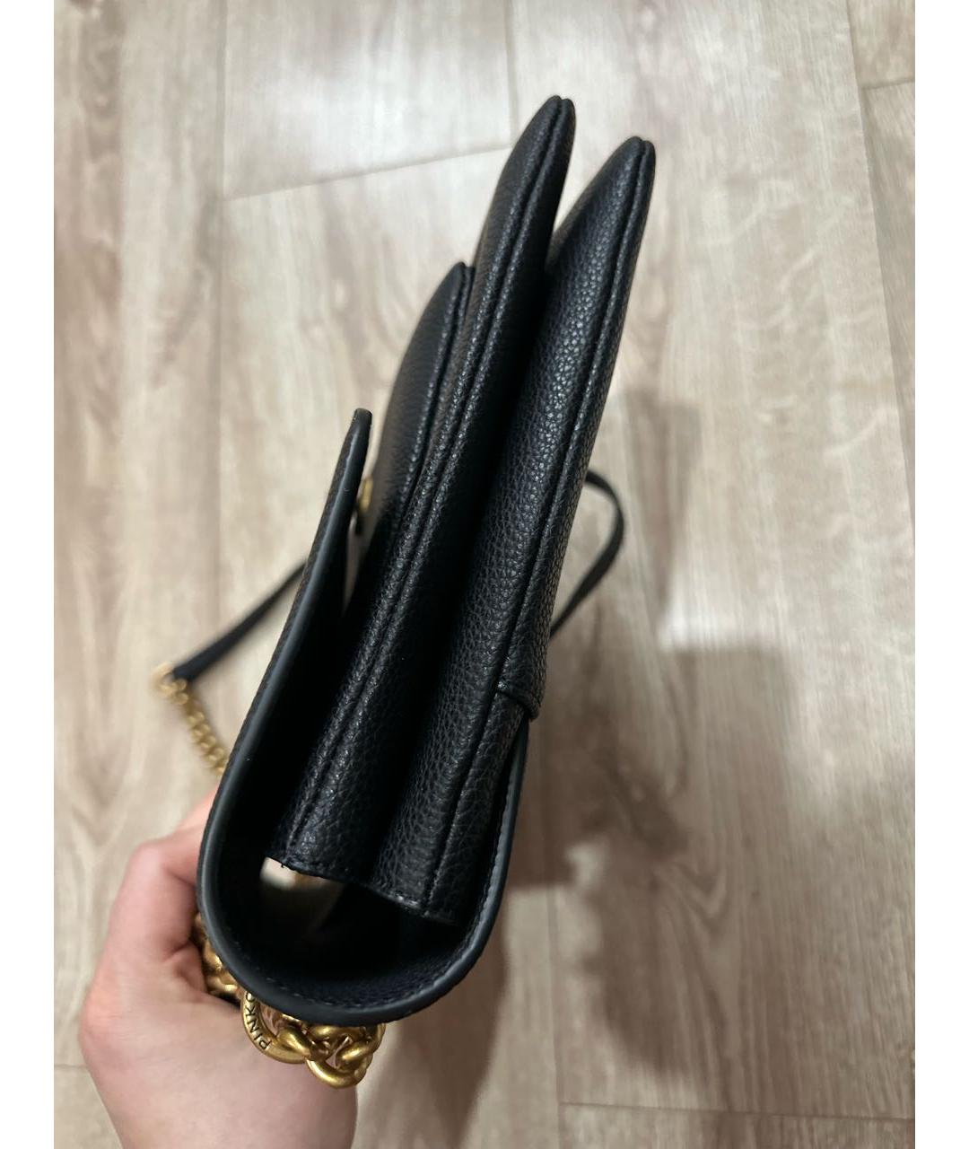 PINKO Черная кожаная сумка через плечо, фото 7
