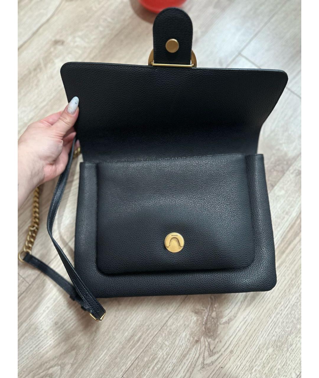 PINKO Черная кожаная сумка через плечо, фото 3