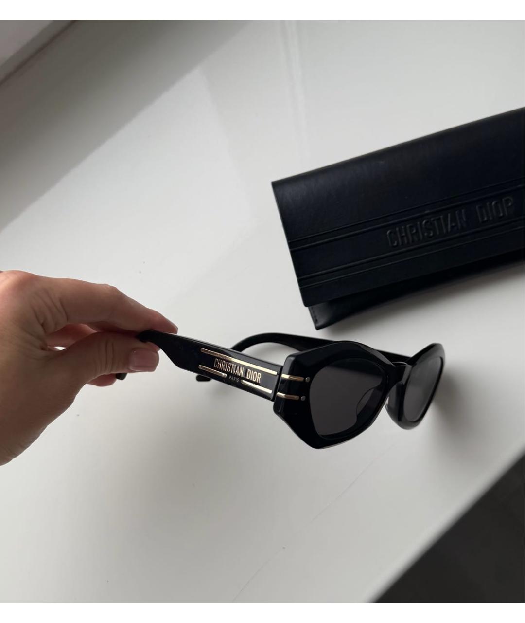 CHRISTIAN DIOR Черные пластиковые солнцезащитные очки, фото 2