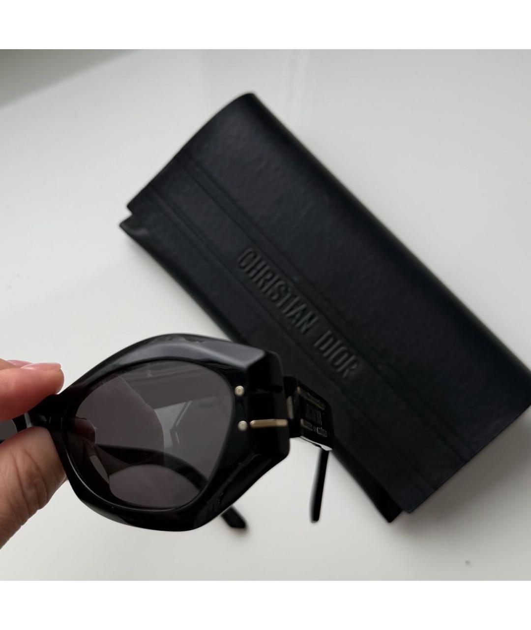 CHRISTIAN DIOR Черные пластиковые солнцезащитные очки, фото 4