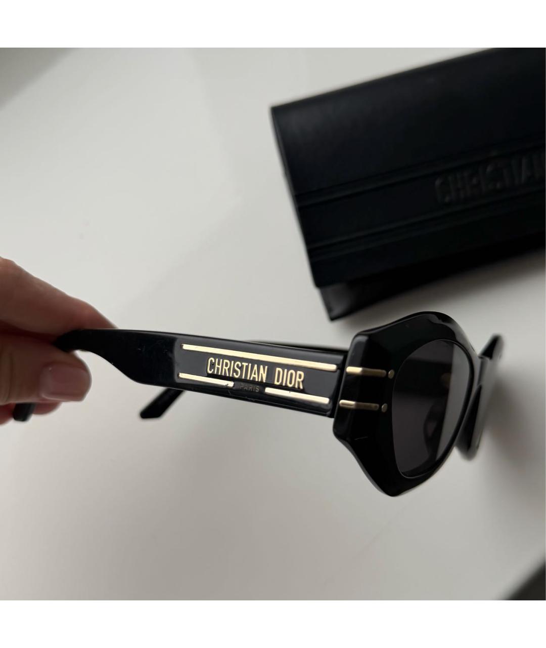 CHRISTIAN DIOR Черные пластиковые солнцезащитные очки, фото 3
