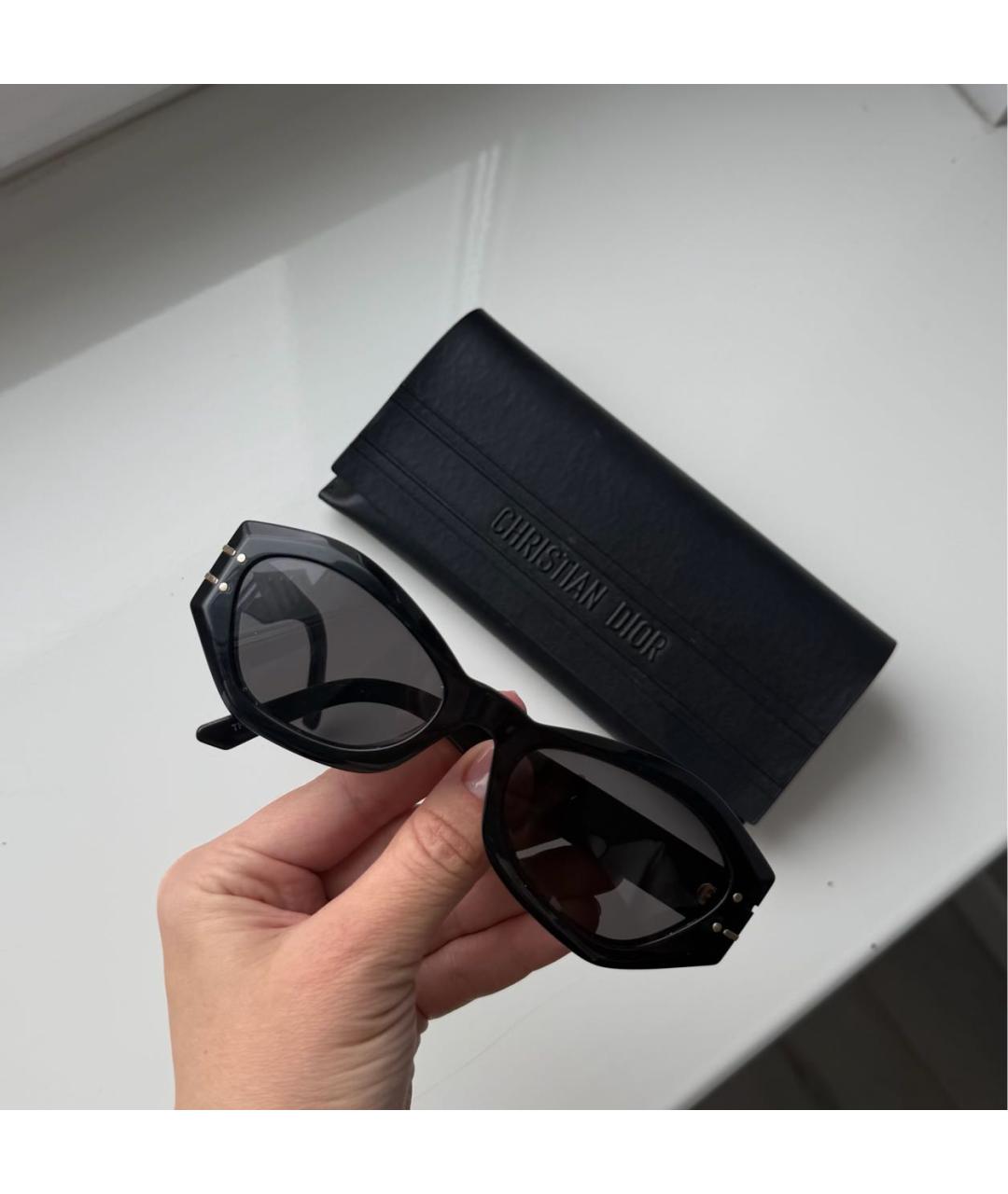 CHRISTIAN DIOR Черные пластиковые солнцезащитные очки, фото 6