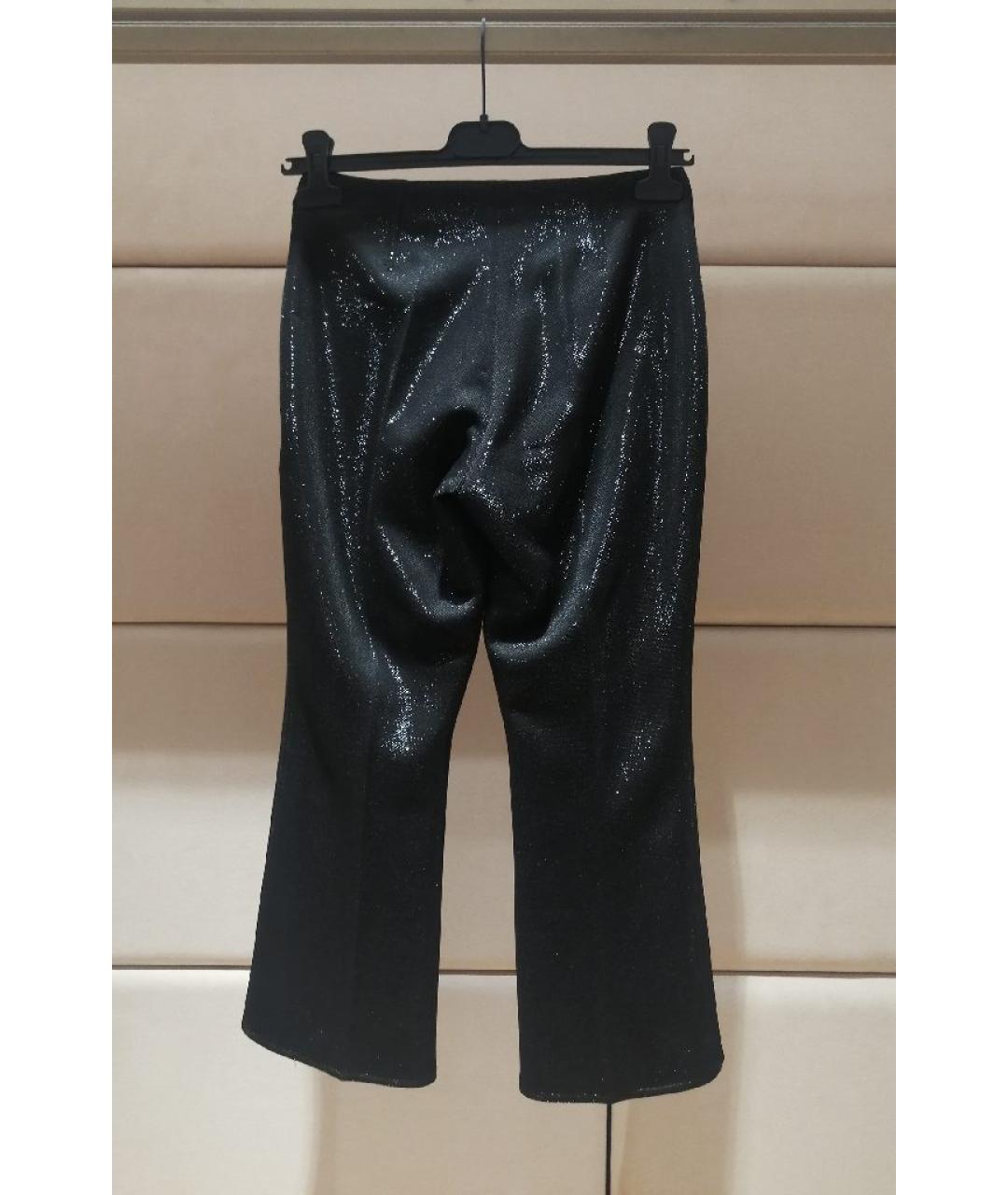 ELISABETTA FRANCHI Черные прямые брюки, фото 2