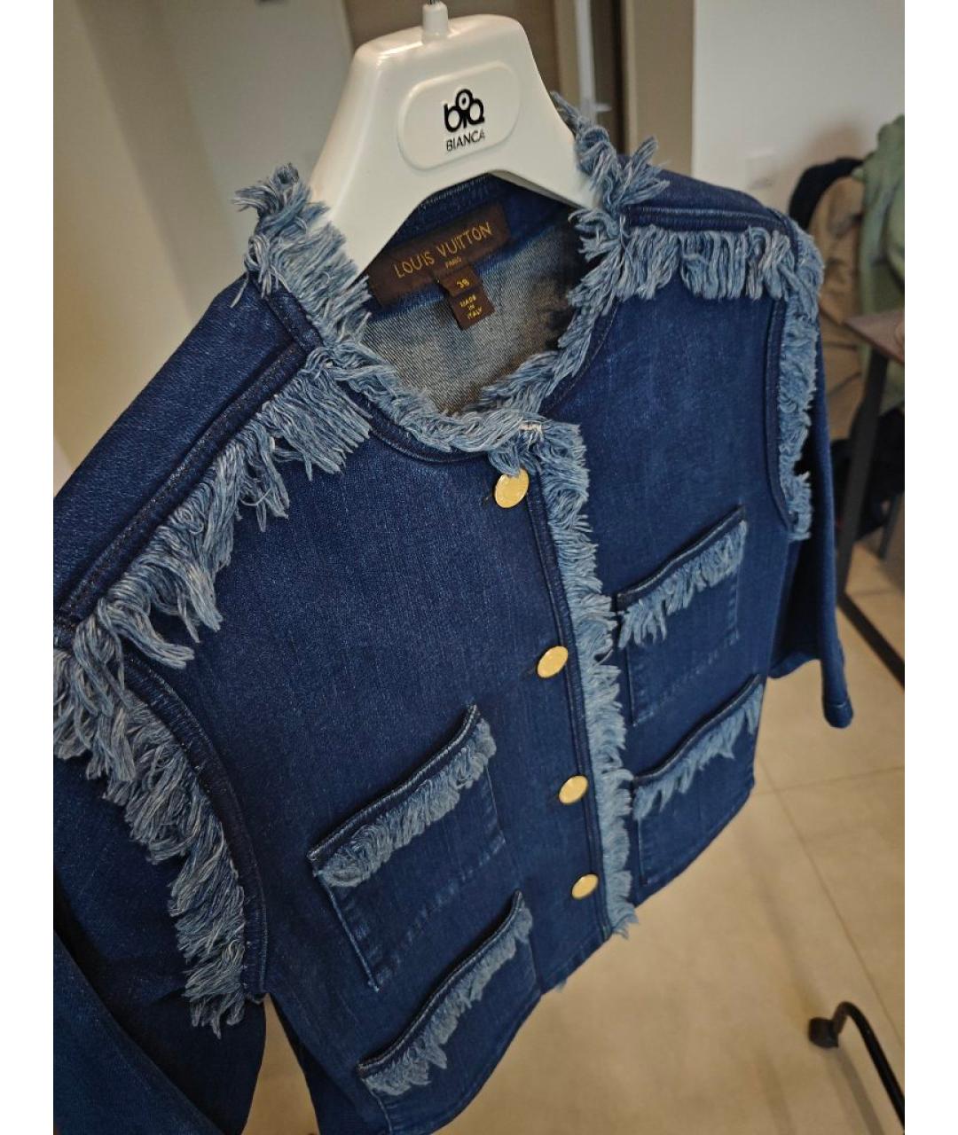LOUIS VUITTON Синий деним костюм с юбками, фото 5