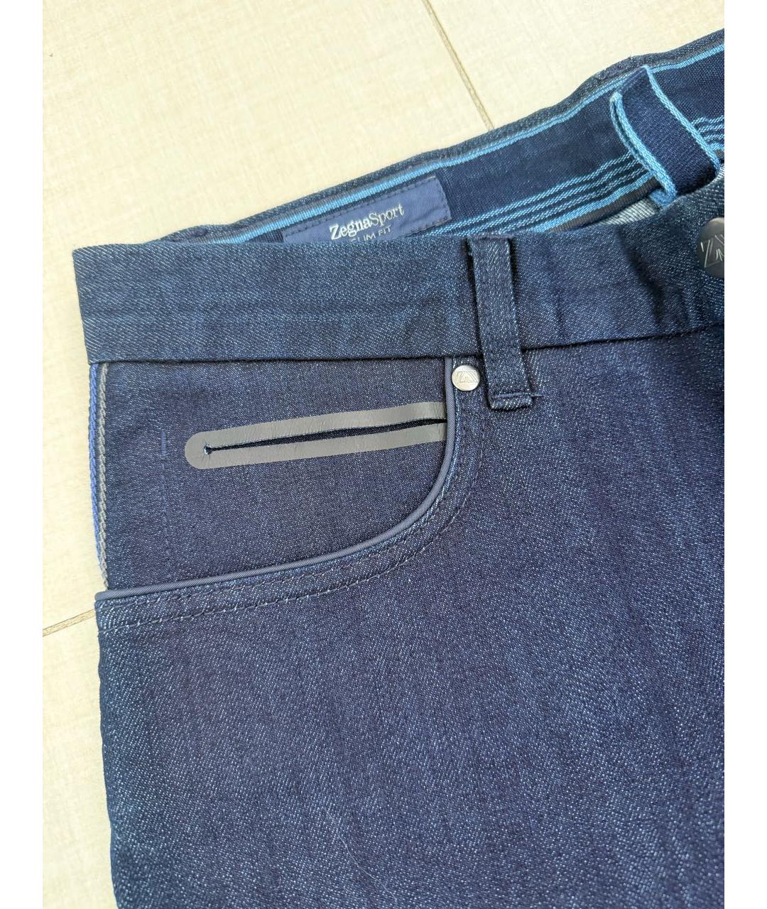 ZEGNA Темно-синие прямые джинсы, фото 4