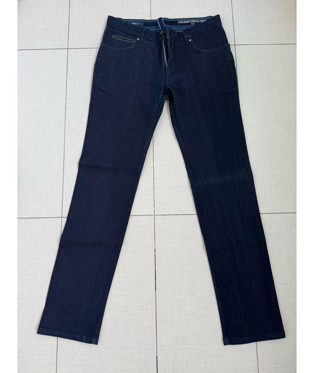 ZEGNA Темно-синие прямые джинсы, фото 9