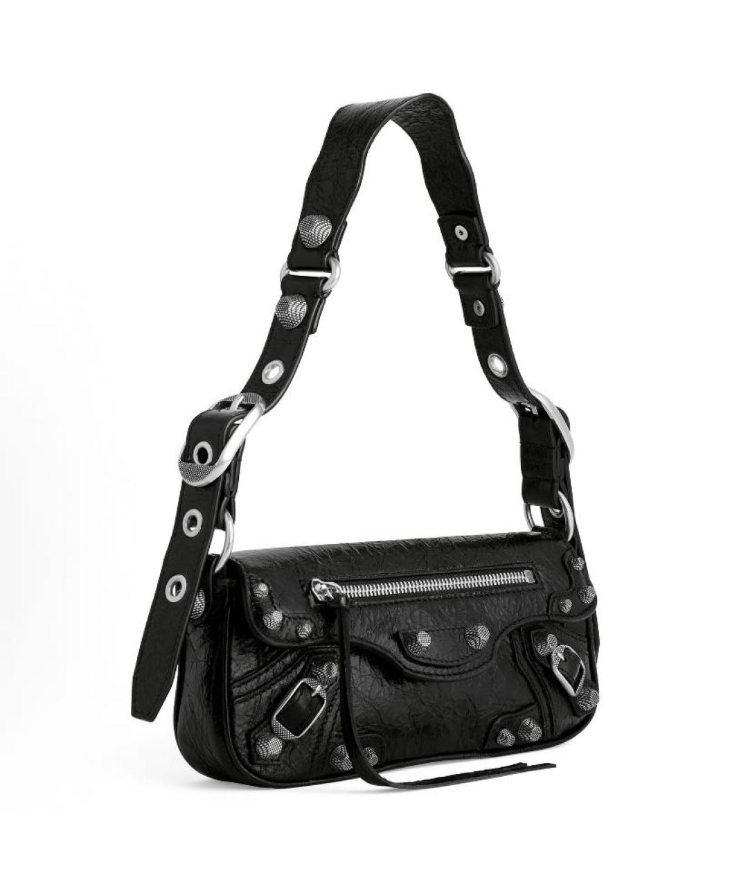BALENCIAGA Черная кожаная сумка через плечо, фото 3