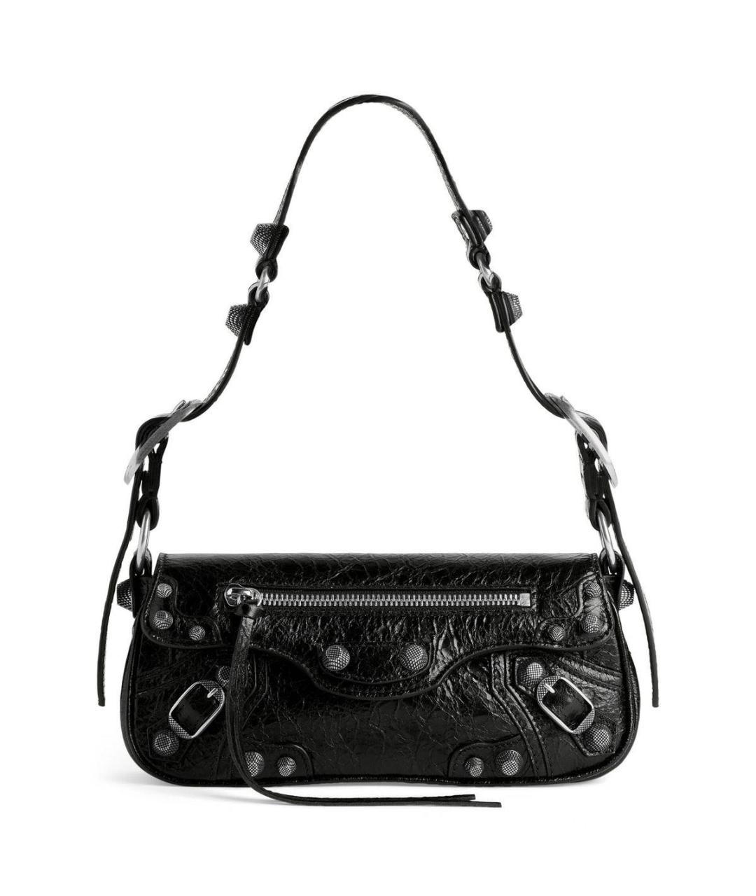 BALENCIAGA Черная кожаная сумка через плечо, фото 5