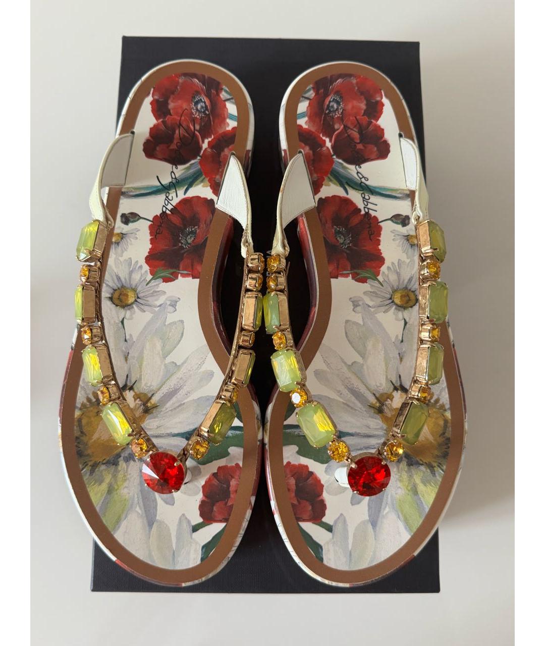 DOLCE&GABBANA Белые шлепанцы, фото 3