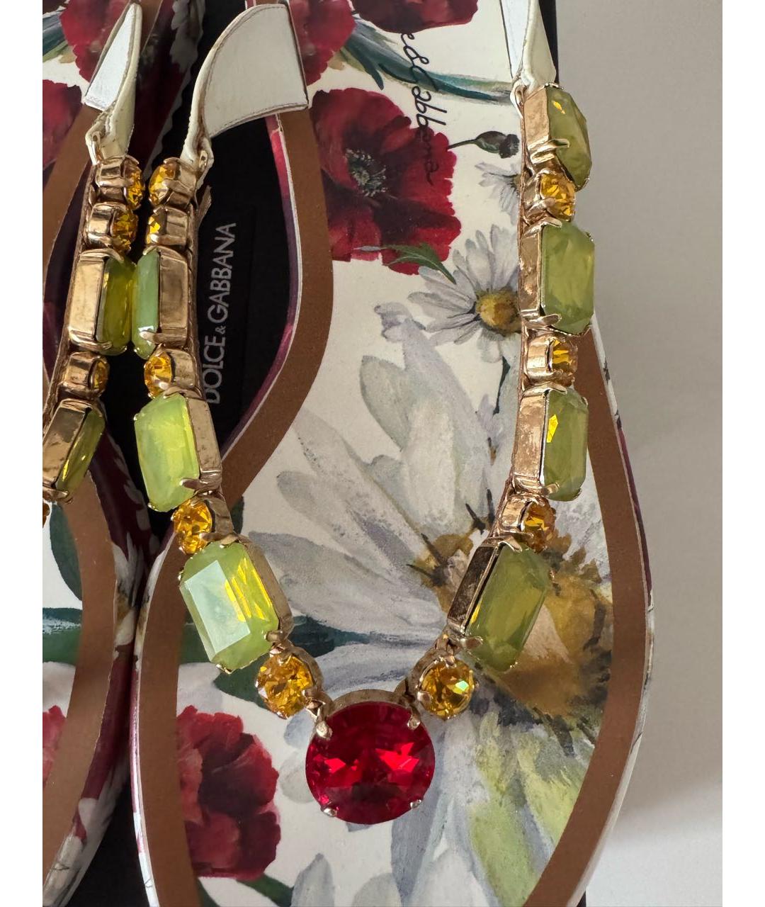 DOLCE&GABBANA Белые шлепанцы, фото 4