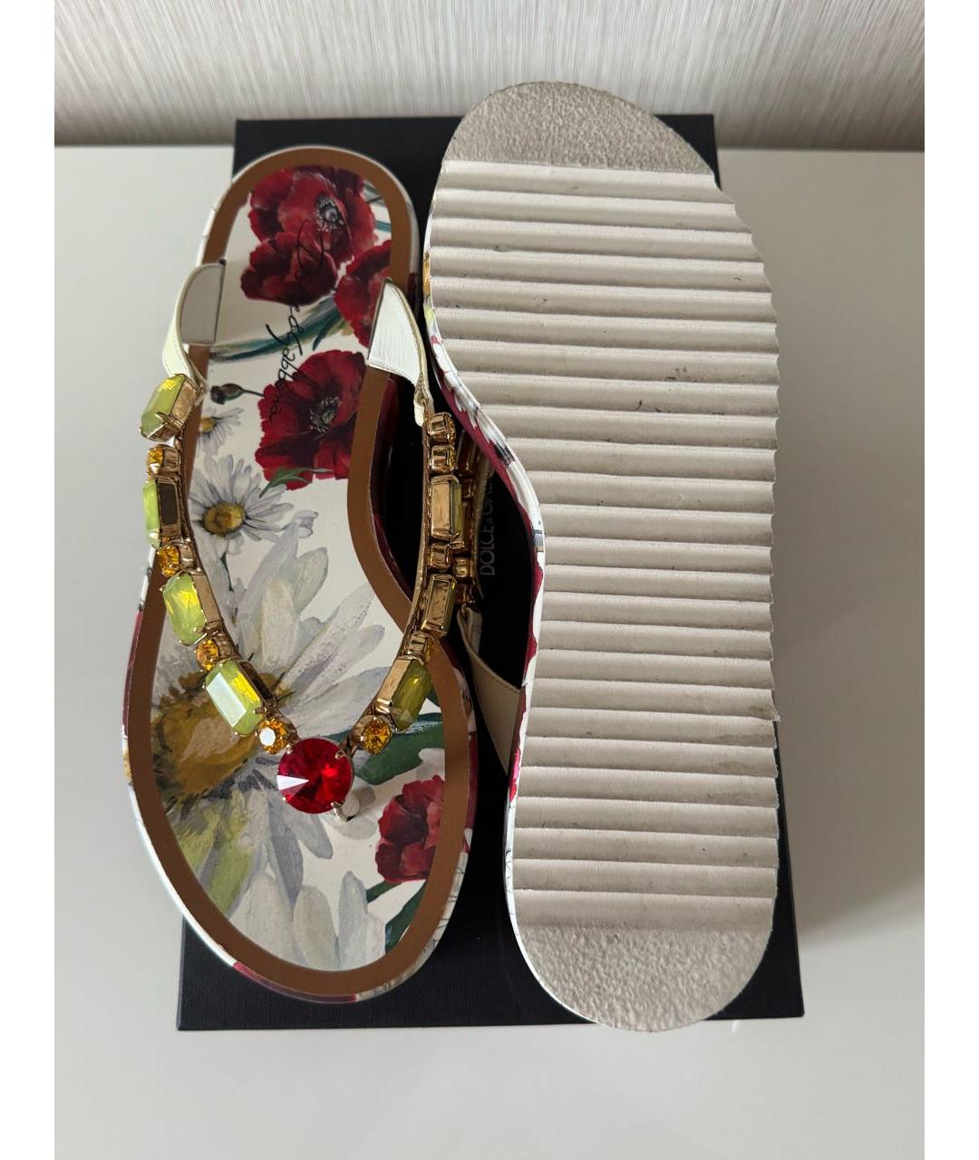 DOLCE&GABBANA Белые шлепанцы, фото 5